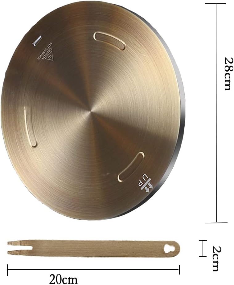 Grourarty 11inch Heat Diffuser Plate, Stainless Steel Cooking Induction Adapter Simmer Plate for Electric Gas Glass Cooktop Hob Ring, Induction Cooktop Converter Plate With Handle - Image 2